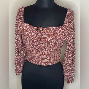 Indigo Rising Size L Floral Cropped Shirt